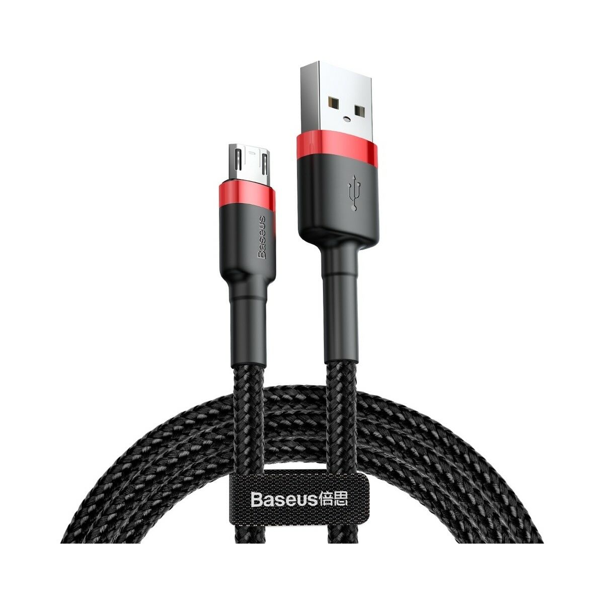 Baseus CAMKLF-A91 Cafule Micro USB 2.4A Data ve Şarj Kablosu 0.5m - Kırmızı - Siyah