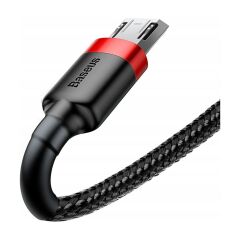 Baseus CAMKLF-A91 Cafule Micro USB 2.4A Data ve Şarj Kablosu 0.5m - Kırmızı - Siyah