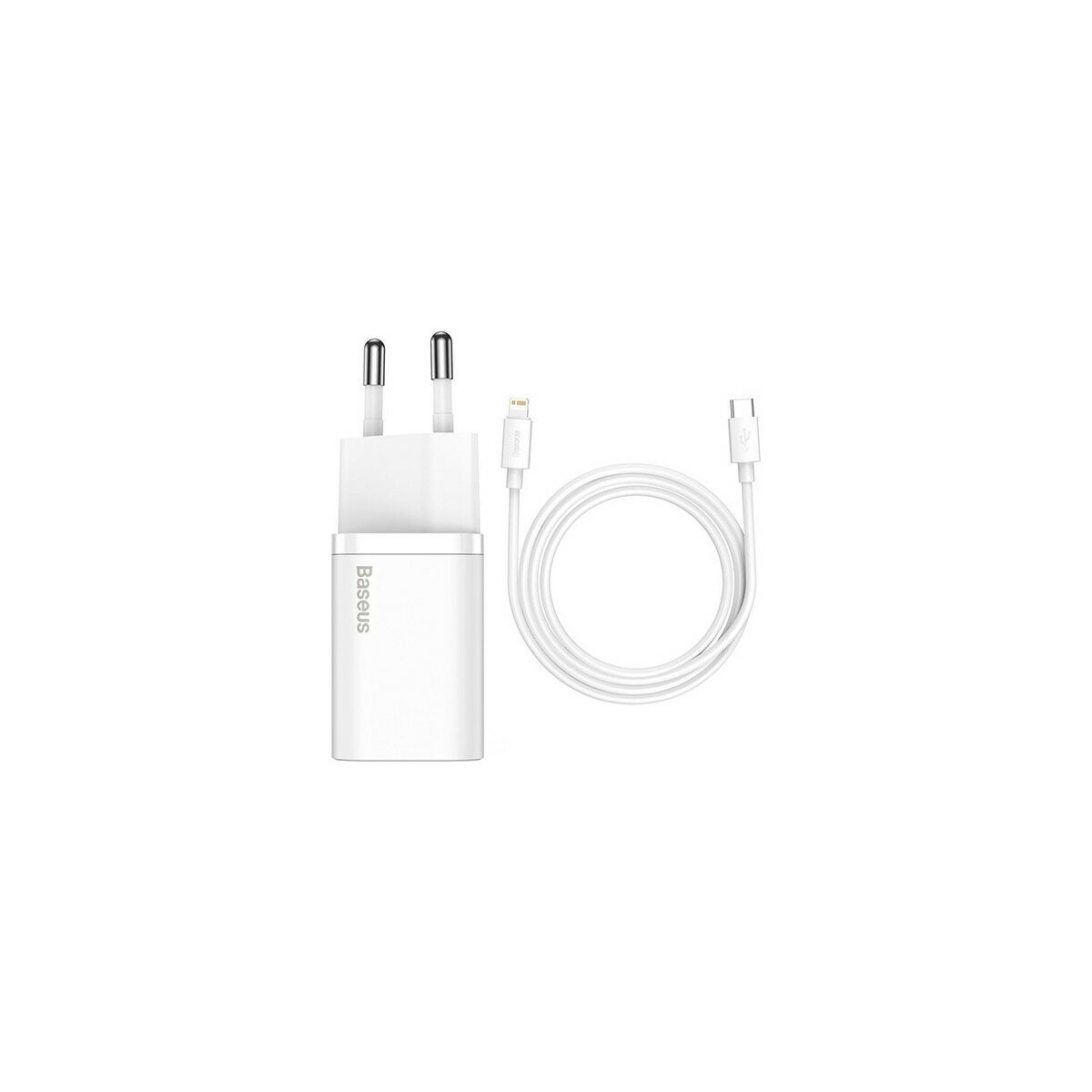 Baseus Super Si 1c 20W Hızlı Şarj Adaptörü + Type-C To Lightning Apple iPhone Uyumlu 1m Şarj Kablosu