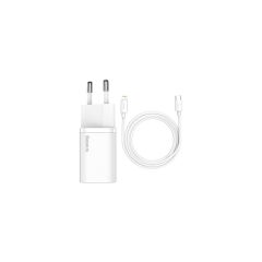 Baseus Super Si 1c 20W Hızlı Şarj Adaptörü + Type-C To Lightning Apple iPhone Uyumlu 1m Şarj Kablosu