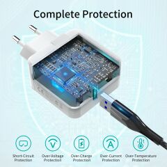 Choetech 22.5W 5A Destekli Yüksek Hızlı Şarj Cihazı Beyaz Q5001 HBCV0000034B0J