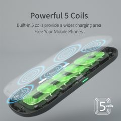 Choetech 10W Çift Cihaz Destekli 3A Hızlı Kablosuz Şarj Cihazı Siyah T535-S