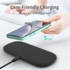 Choetech 10W Çift Cihaz Destekli 3A Hızlı Kablosuz Şarj Cihazı Siyah T535-S