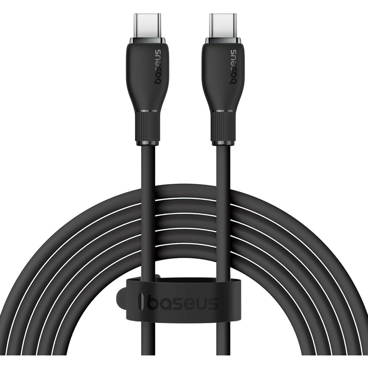 Baseus Pudding Serisi Type-C to Type-C 100 Watt Süper Hızlı , Android Uyumlu , İPhone 15 , Macbook , iPad  Serileriyle Uyumlu 100W PD Hızlı Şarj ve Data Aktarım Kablosu Siyah
