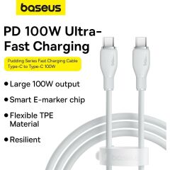 Baseus Pudding Serisi İPhone 14 13 12 11 x 7 8 Serileriyle Uyumlu 20W Hızlı Şarj ve Data Aktarım Kablosu