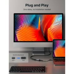 Jsaux CV0049 USB C To HDMI Adaptörü, 4K USB Type-C - HDMI Adaptörü [thunderbolt 3 Uyumlu] iPhone 16 ve 15 Serisi Uyumlu MacBook Pro/air , Samsung Galaxy S21 S20 Ultra S10 S9 S8, Dell Xps 15 Uyumlu