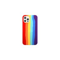 Adaman Premium Serisi Apple iPhone 13 Pro Uyumlu Kılıf Gökkuşağı Liquid Lansman Yüksek Kalite Silikon Kılıf