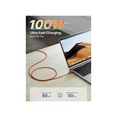 Jsaux Usb C - Usb C Kablosu 100WATT 5 Amper Type-C Süper Hızlı Şarj ve Data Kablosu