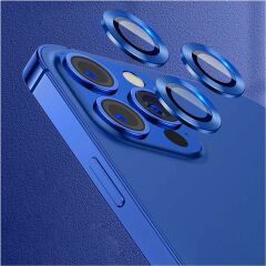 Adaman iPhone 12 Pro Uyumlu Kamera Mercek Lens Için Koruyucu Lacivert