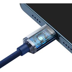 Baseus Crystal Shine 20W 120 cm Type-C To Lightning Şarj Kablosu Mavi