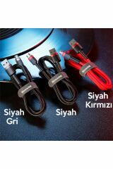 Cafule Micro Usb 0.50 Kısa 2.4a Hızlı Şarj Halat Usb Kablo - Siyah,gri