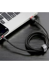 Cafule Micro Usb 0.50 Kısa 2.4a Hızlı Şarj Halat Usb Kablo - Siyah,gri