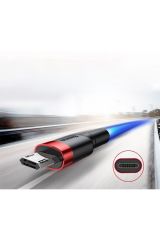 Cafule Micro Usb 0.50 Kısa 2.4a Hızlı Şarj Halat Usb Kablo - Siyah,gri
