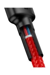 Cafule Series Type-C PD2.0 60W Flash Charge Cable (20V 3A) 1M Siyah-Kırmızı 0002342347504