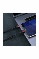 Cafule Series Type-C PD2.0 60W Flash Charge Cable (20V 3A) 1M Siyah-Kırmızı 0002342347504