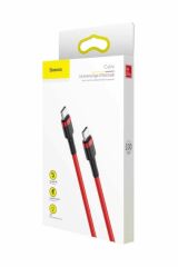 Cafule Series Type-C PD2.0 60W Flash Charge Cable (20V 3A) 1M Siyah-Kırmızı 0002342347504