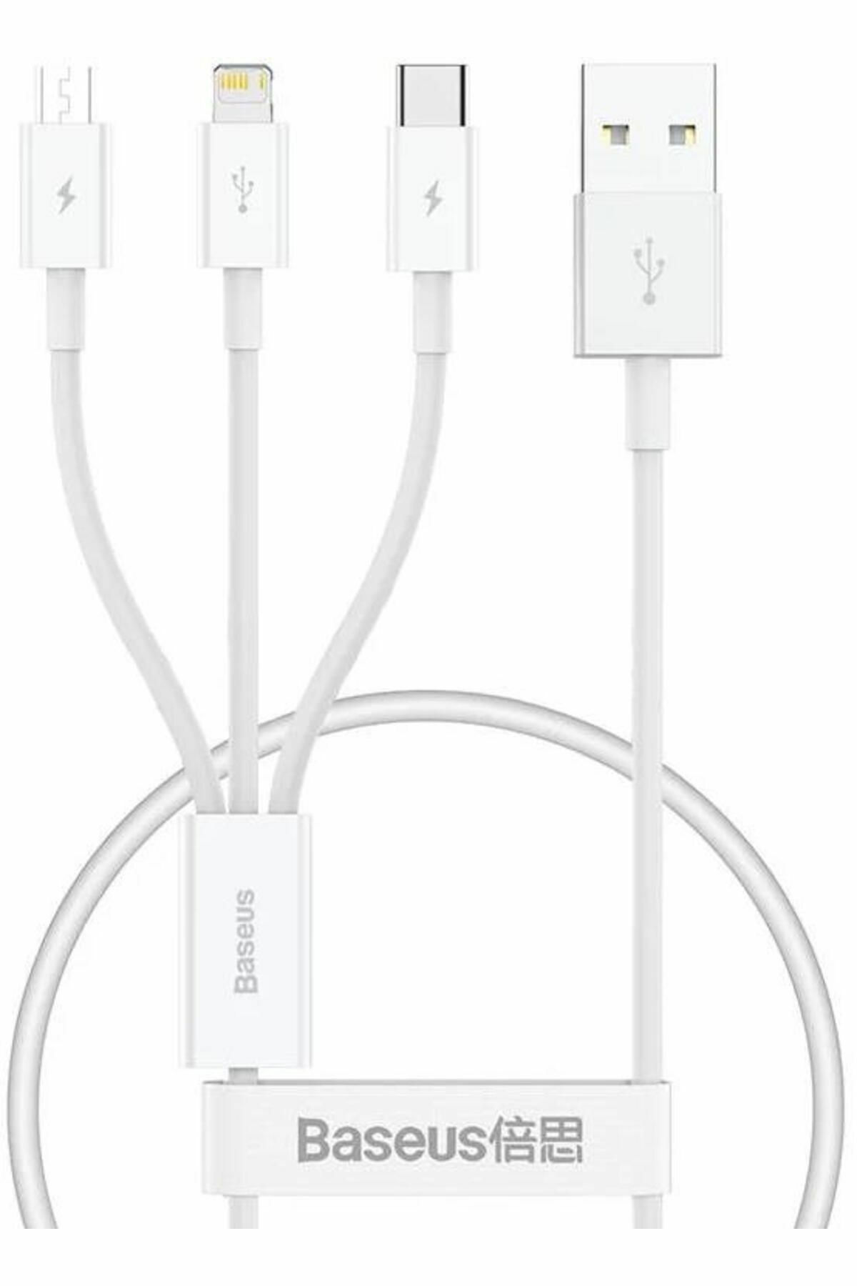 3İN1 Micro Type-C iPhone Şarj Kablo Kısa Powerbank Kablosu İphone 11 12 13 14 15 Pro Max Şarj