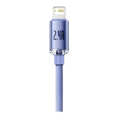 Baseus Crystal Shine 2.4A 120 cm Lightning Şarj Kablosu Mor