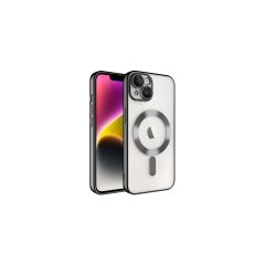 Adaman iPhone 14 Plus Uyumlu Kılıf Magsafe Uyumlu Lazer Silikon Kılıf - Siyah
