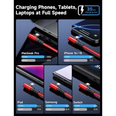 Jsaux Usb C Kablo 100W 3 Metre Hızlı Dik Açılı CC0052