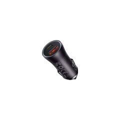 Baseus LED Işıklı Dual 60W Ultra Hızlı Araç Şarjı Type-C+ USB Araç Çakmaklık Şarjı
