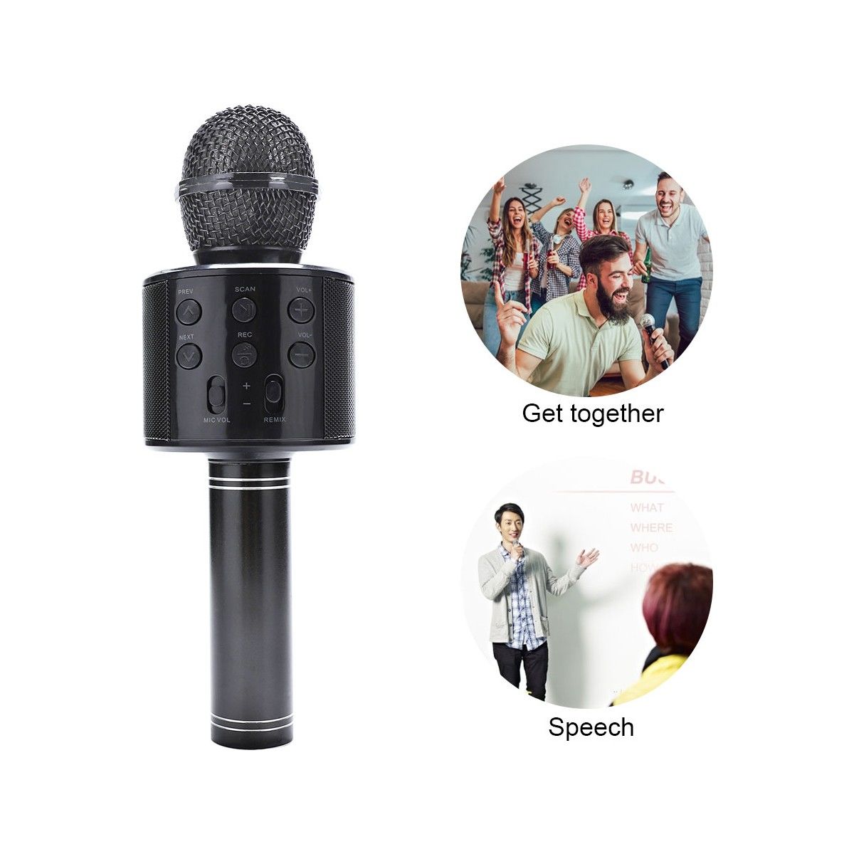 Adaman Kareoke Bluetooth Mikrofon Spekar Hoparlör