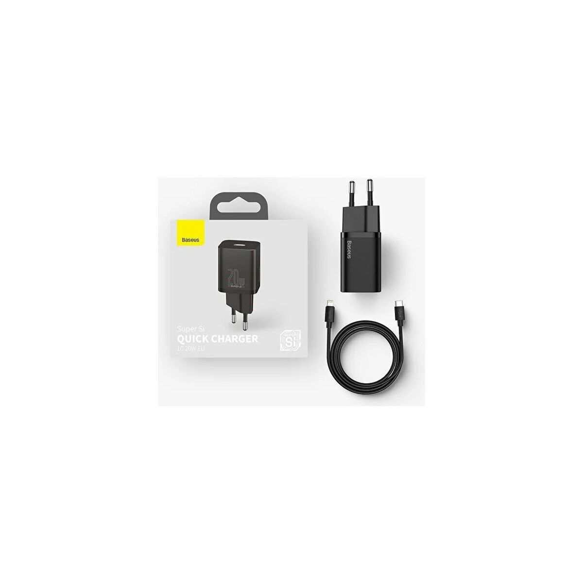 Baseus Apple iPhone 11 Uyumlu 20W Hızlı Şarj Adaptörü + Type-C To Lightning 1m Şarj Kablosu Baseus