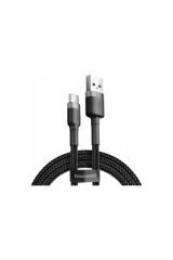 Cafule Cable 2a Type-c Şarj Kablosu Kırmızı Siyah 2m Catklf-c91