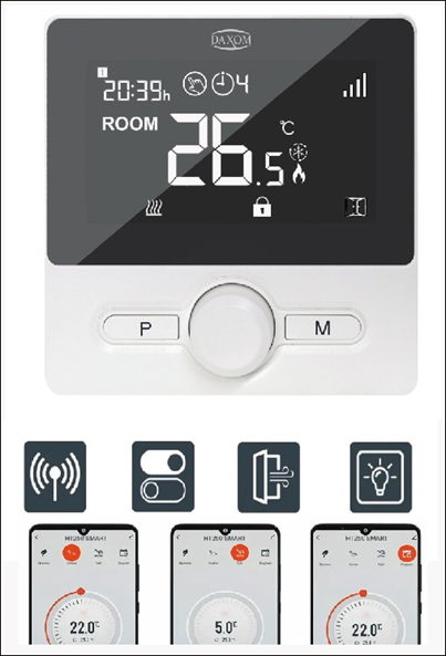 DAXOM  KABLOSUZ CEP TELEFON KONTROLLÜ ODA TERMOSTATI