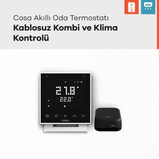 Cosa Akıllı Oda Termostatı Kablosuz Kombi ve Klima Kontrolü