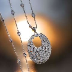 SWAROVSKİ TAŞLI,TİFFANY ZİNCİRLİ KOLYE