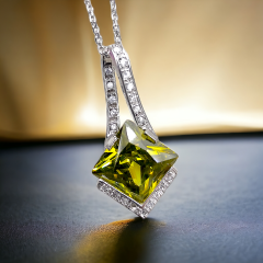 Topaz Taşlı Altın kaplamalı İthal Gümüş Set