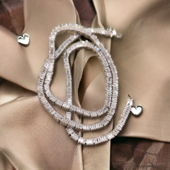 Bagety Swarovski Taşlı, İthal Altın kaplamalı Gümüş Suyolu Kolye