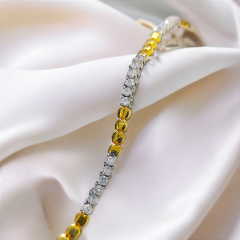 Swarovski Taşlı Altın kaplamalı Gümüş Suyolu Bileklik