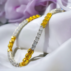 Swarovski Taşlı Altın kaplamalı Gümüş Suyolu Bileklik