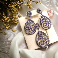 AMETİST TAŞLI TASARIM GÜMÜŞ SET