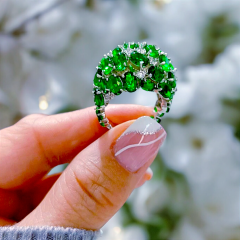 Swarovski Taşlı İthal Altın Rodajlı Tasarim Gümüş Yüzük