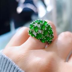 Swarovski Taşlı İthal Altın Rodajlı Tasarim Gümüş Yüzük