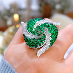 Swarovski Taşlı Altın Rodajlı İthal Gümüş Yüzük