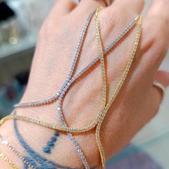 Swarovski Taşlı , Altın Rodajlı Suyolu Gümüş Şahmeran