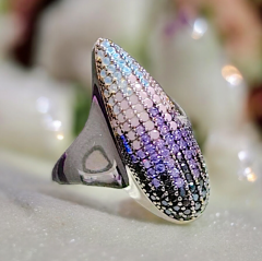 Ametist Swarovski Taşlı İthal Gümüş Set