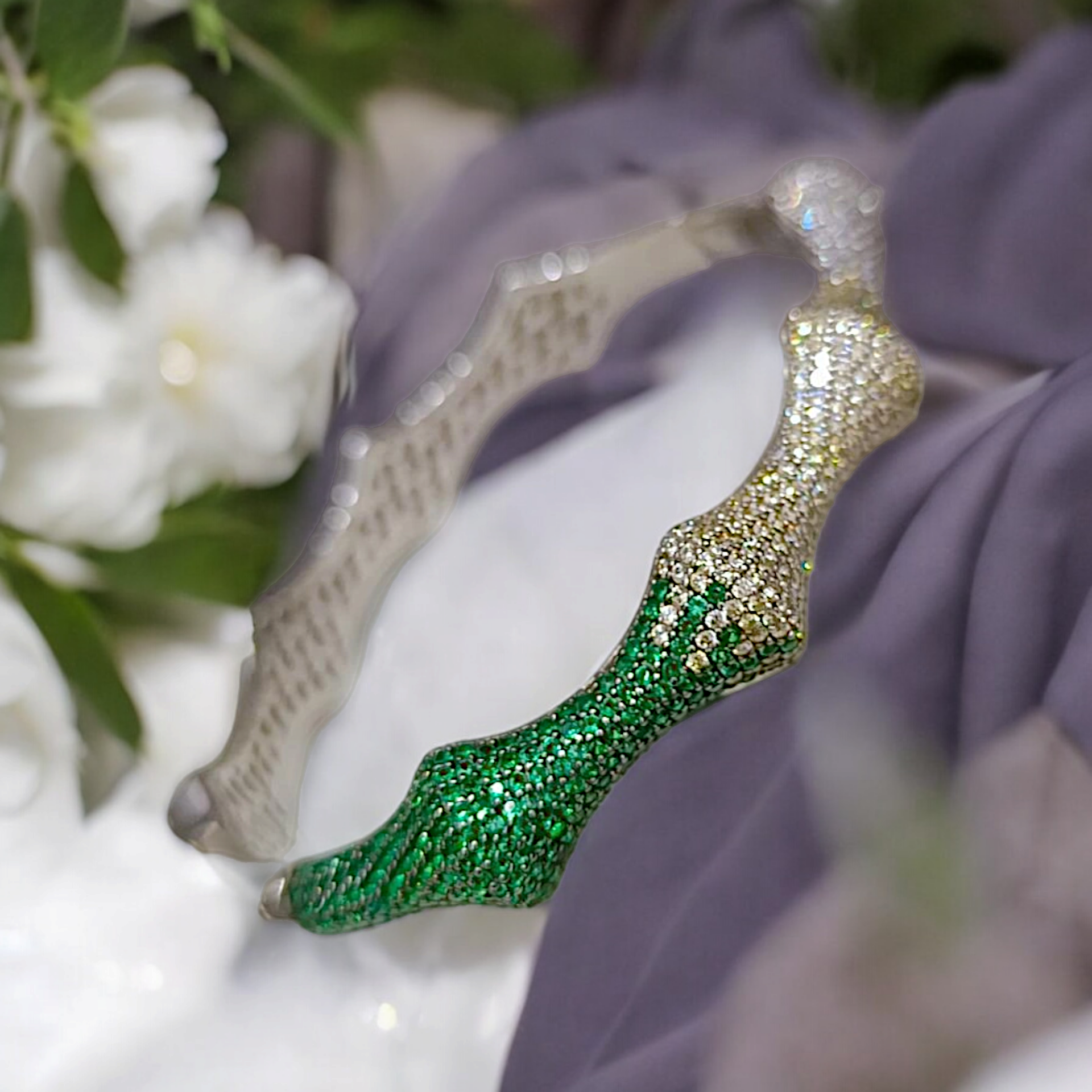 Swarovski Taşlı,İthal Altın kaplamalı Gümüş Bilezik