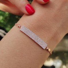 İtalyan,Rose Altın Kaplamalı Gümüş Bileklik