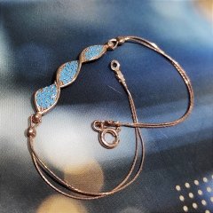 Nano Taşlı Altın Rose Kaplamalı Gümüş Bileklik