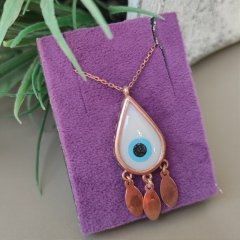 Nazar Pullu Altın Rose Kaplamalı Gümüş Kolye
