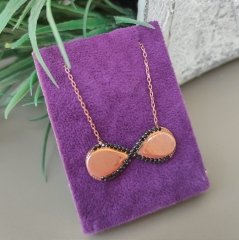 Sonsuzluk Model Altın Rose Gümüş Kolye