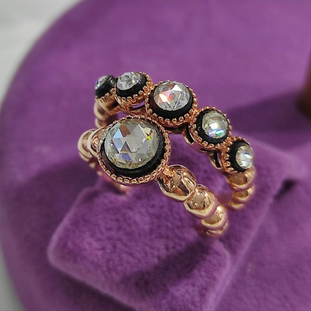 Elmas Monturlu Rose Gold Kaplamalı Gümüş Yüzük