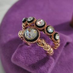 Elmas Monturlu Rose Gold Kaplamalı Gümüş Yüzük