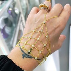 Swarovski Taşlı Altın Kaplamalı Gümüş Şahmeran