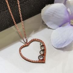 Kalp Rose Gümüş Kolye